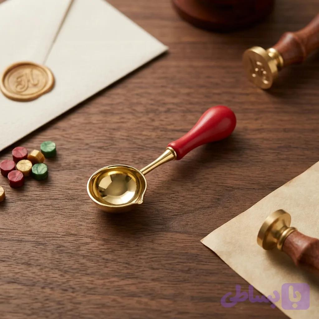 قاشقک با دسته چوبی مدل K — تصویر 1