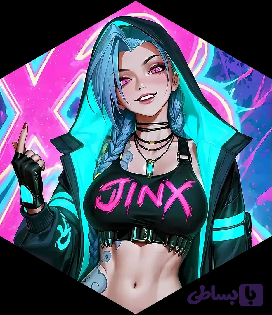 متال پوستر شش ضلعی طرح Arcane کارکتر Jinx کد L2596