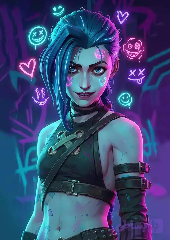 متال پوستر طرح انیمه Arcane طرح Jinx کد L2603
