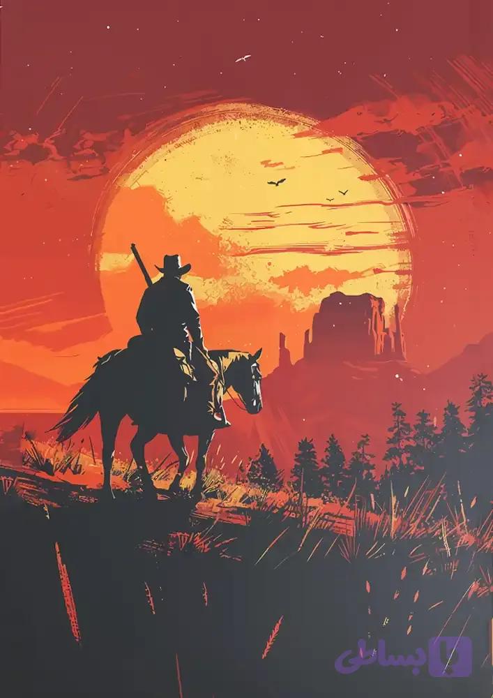 متال پوستر طرح بازی Red Dead Redemption II کد L2604