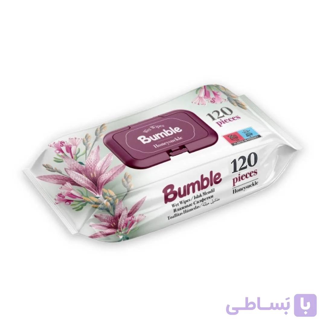 دستمال مرطوب 120 عددی بامبلBumble مدل Honeysuckle — تصویر 1