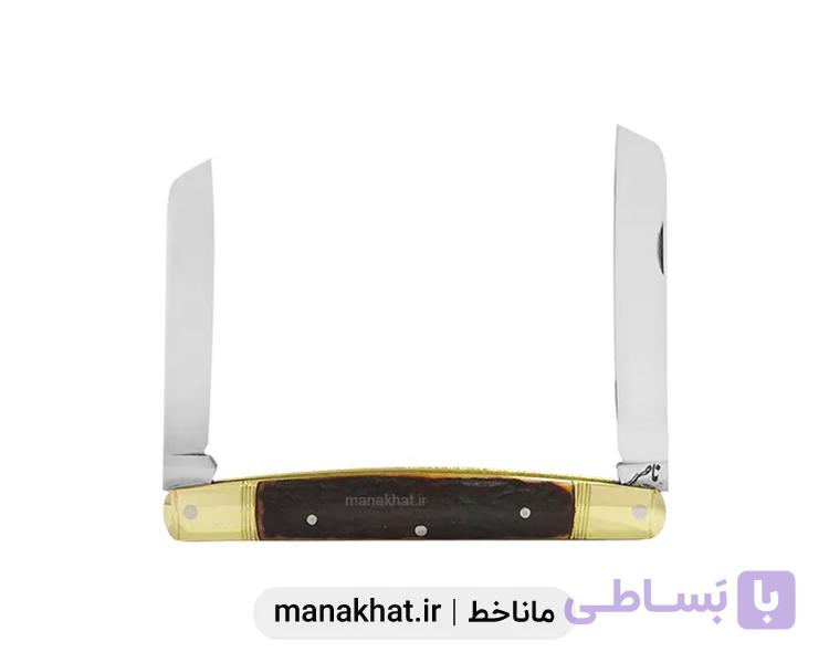 قلمتراش دو تیغ دسته شاخ گوزن 11 سانت استاد ناصر وفا — تصویر 1