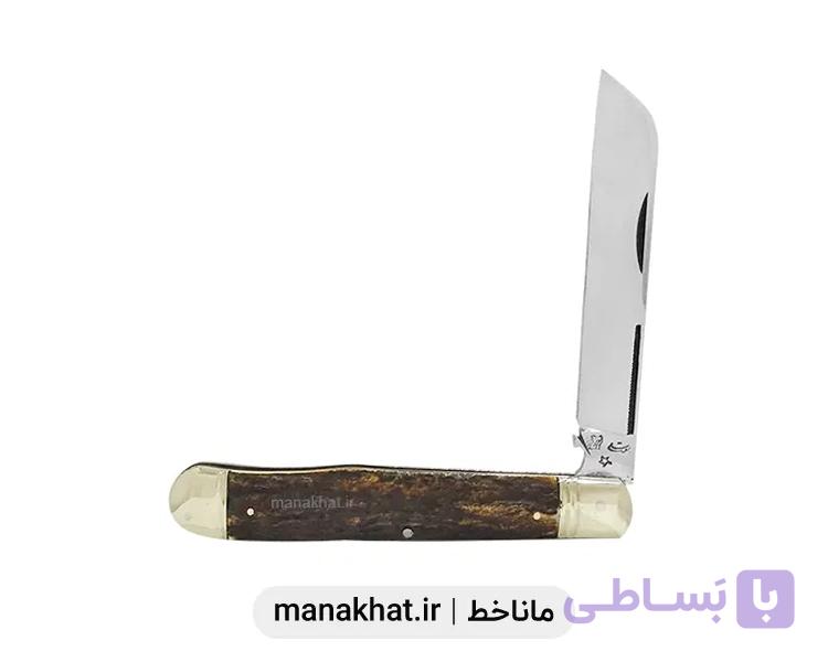 قلمتراش تک تیغ طره دار دسته شاخ گوزن 13 سانت استاد جواد توسلی — تصویر 1
