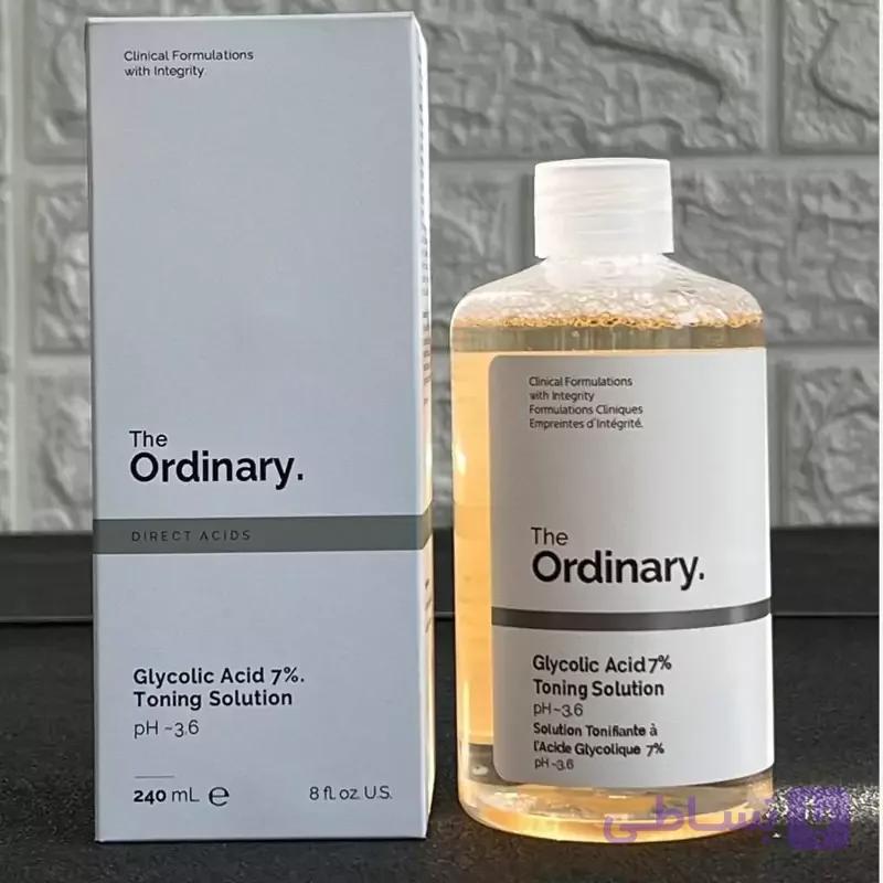 تونر گلیکولیک اسید اوردینری لایه بردار و روشن کننده حجم 240 میلی لیتر