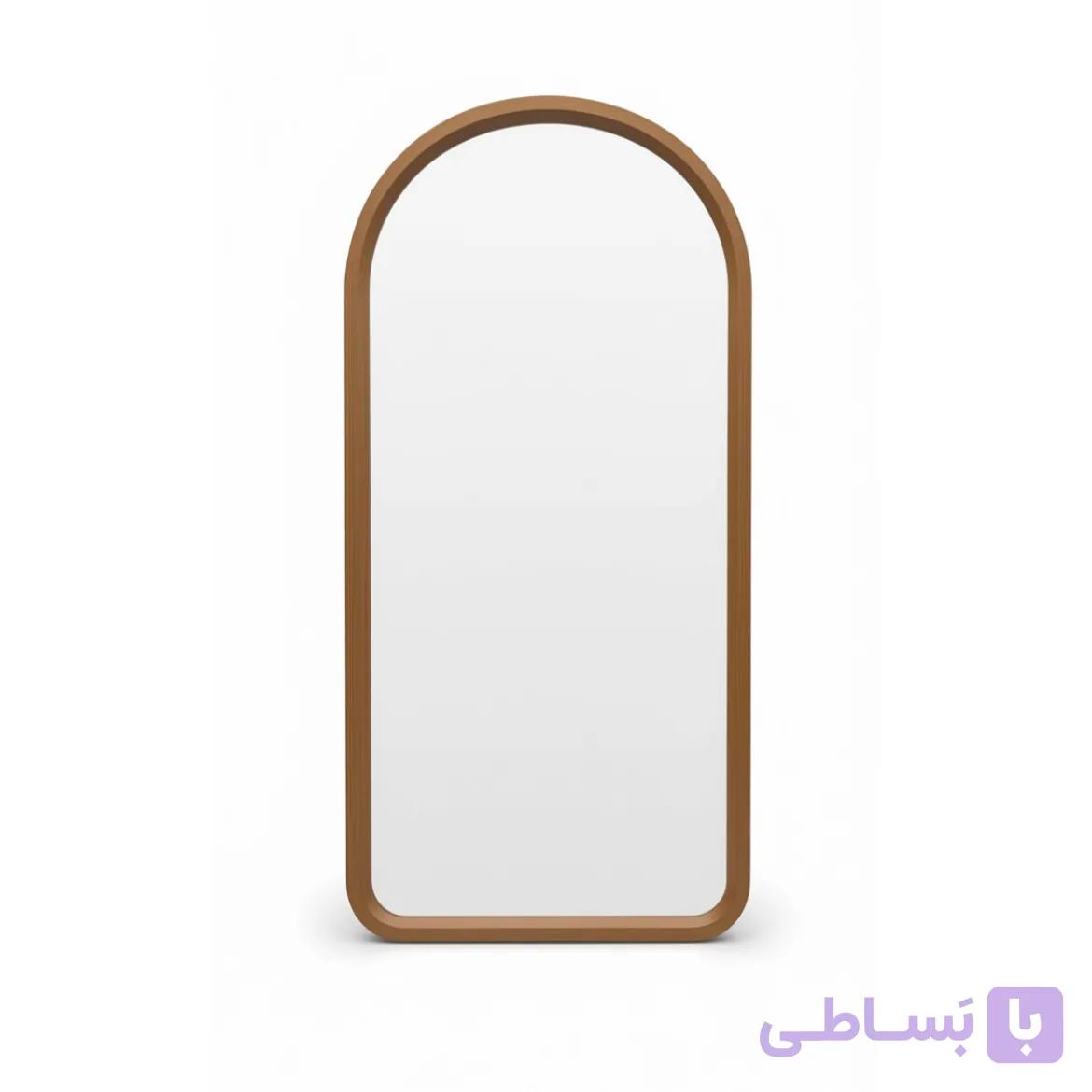 آینه قدی مدل گنبدی (قوسی) با قاب چوب روس طبیعی - طراحی کلاسیک و روستیک