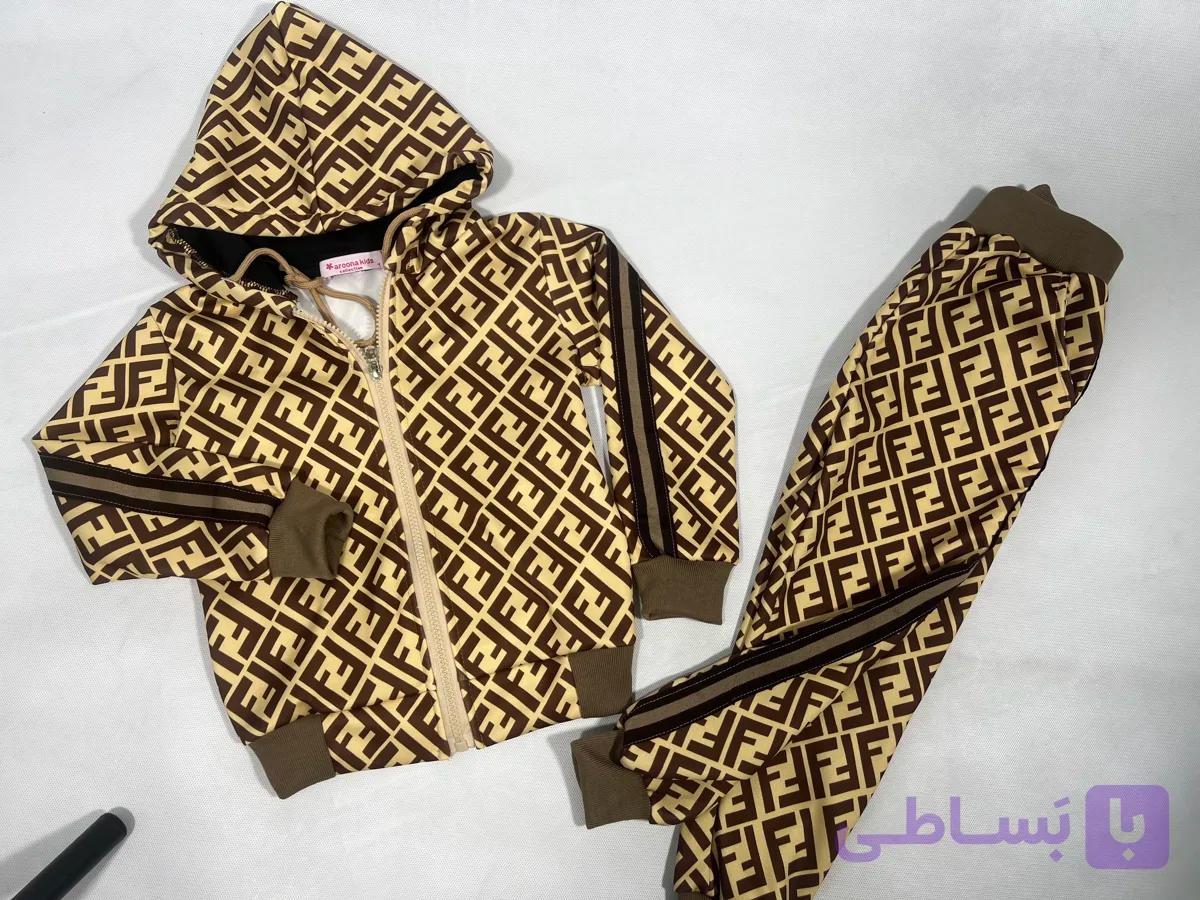 خرید ست سویشرت و شلوار بچگانه طرح Fendi | سایز ۴ تا ۷ سال | آرونا مزون