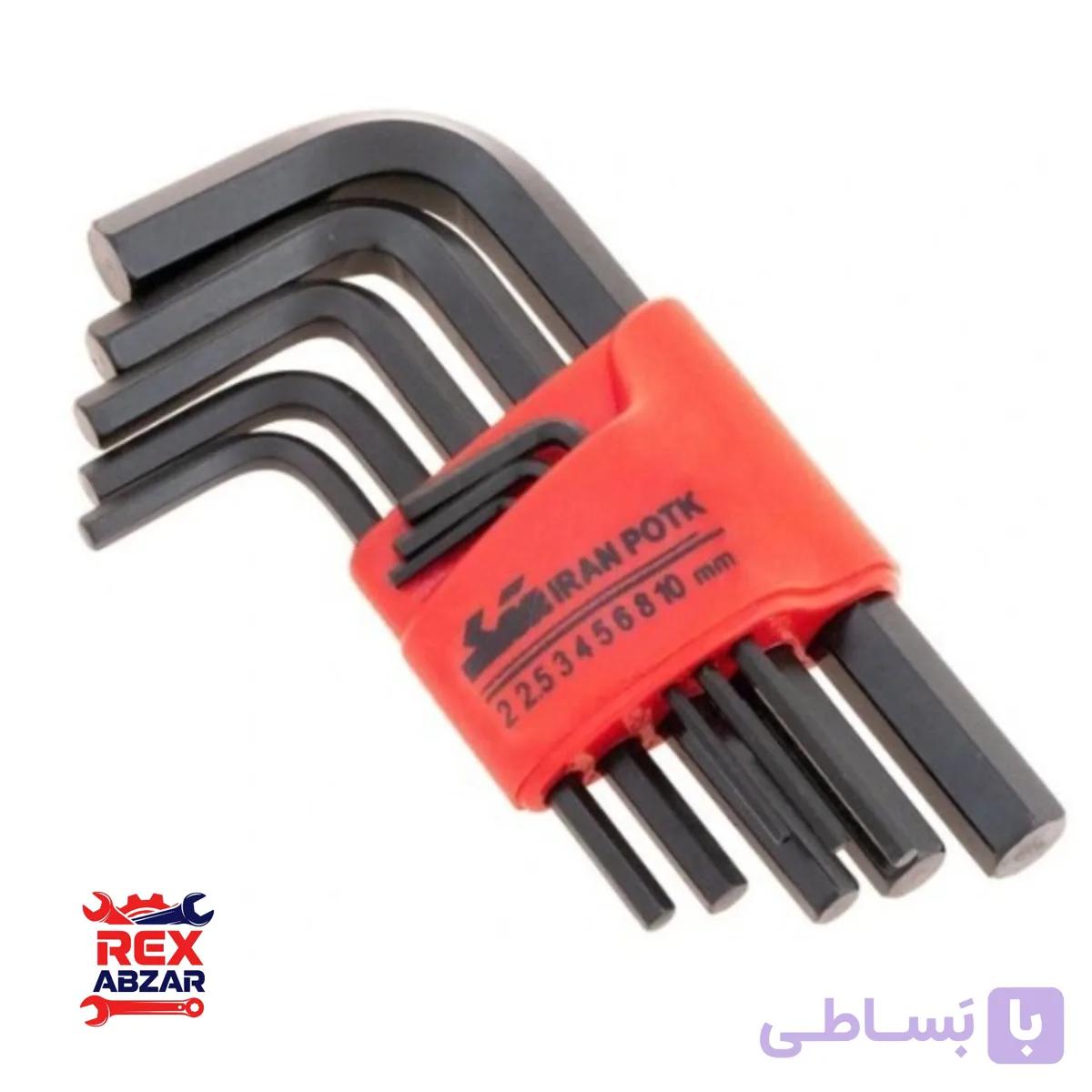 مجموعه آچار آلن کوتاه مدل SL5210 ایران پتک — تصویر 1