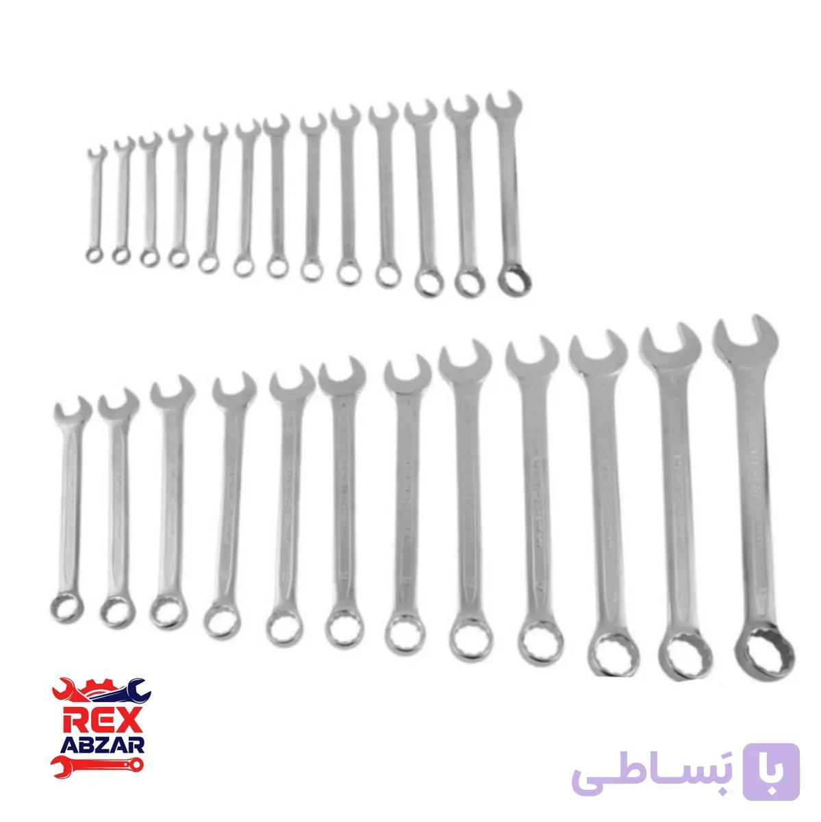 مجموعه ۲۵ عددی آچار یکسر تخت و یکسر رینگ آتا