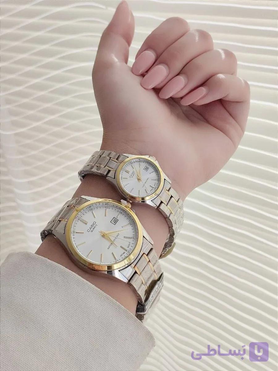 ست ساعت کاسیو بند استیل زنانه و مردانه کد 81401