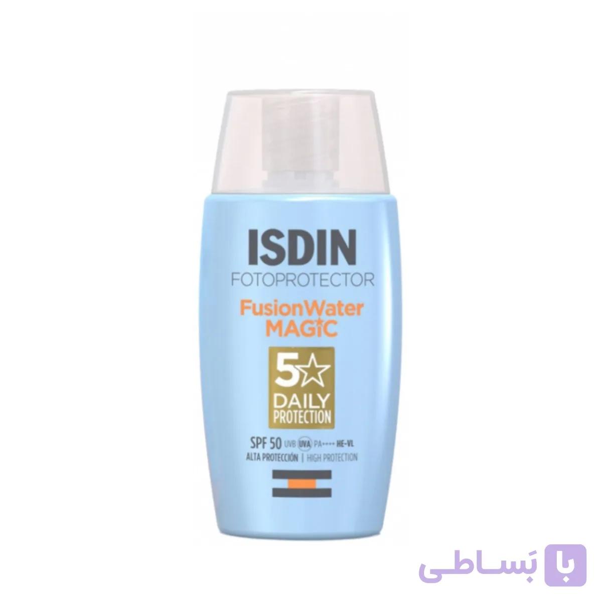 کرم ضد آفتاب بدون رنگ ایزدین SPF 50 مدل water_magic مناسب برای انواع پوست حجم 50 میلی‌لیتر — تصویر 1