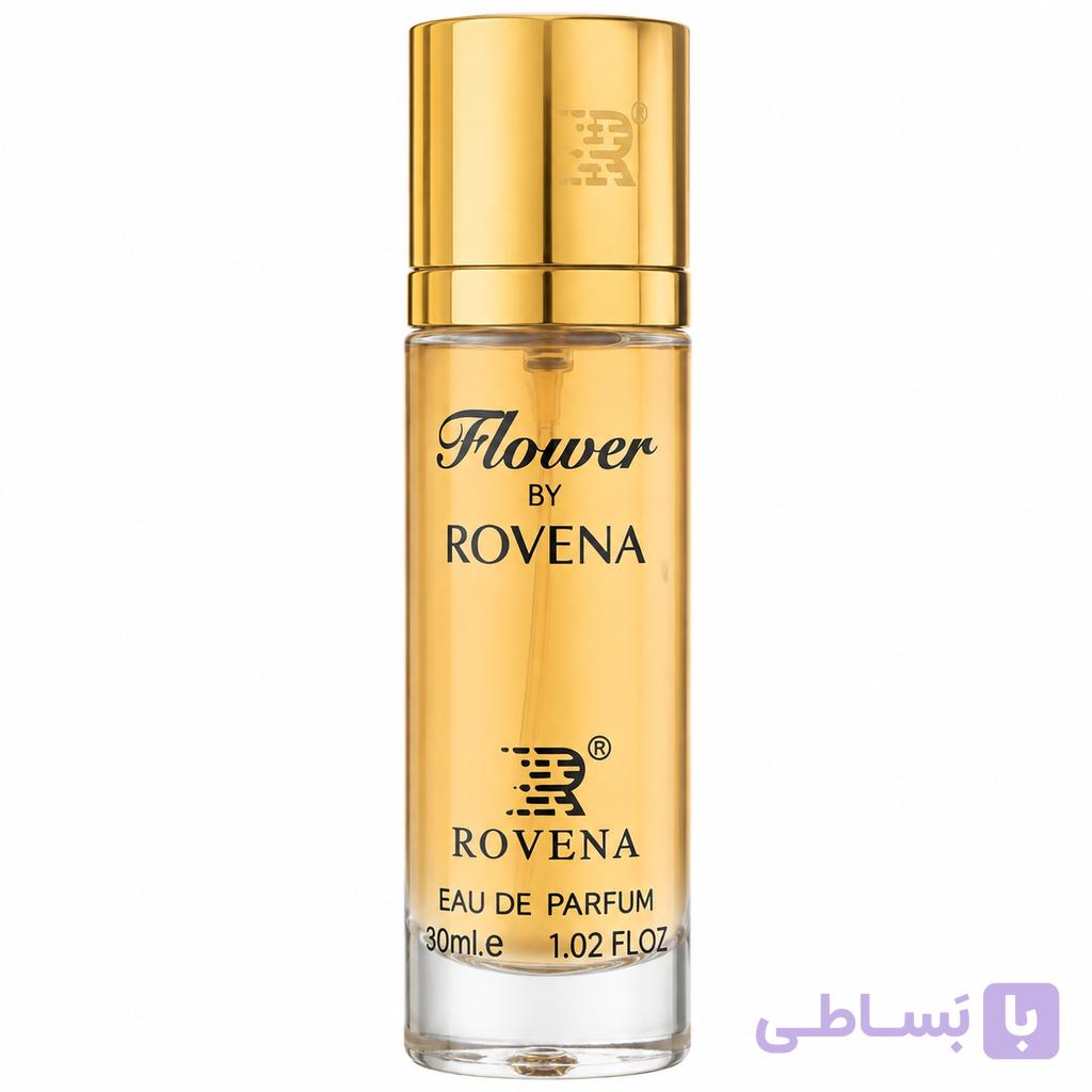 عطر جیبی زنانه روونا مدل Flower By Rovena حجم ۳۰ میلی‌لیتر | عطر شرکتی ملایم، پودری و گلی الهام‌گرفته از کنزو فلاور — تصویر 1