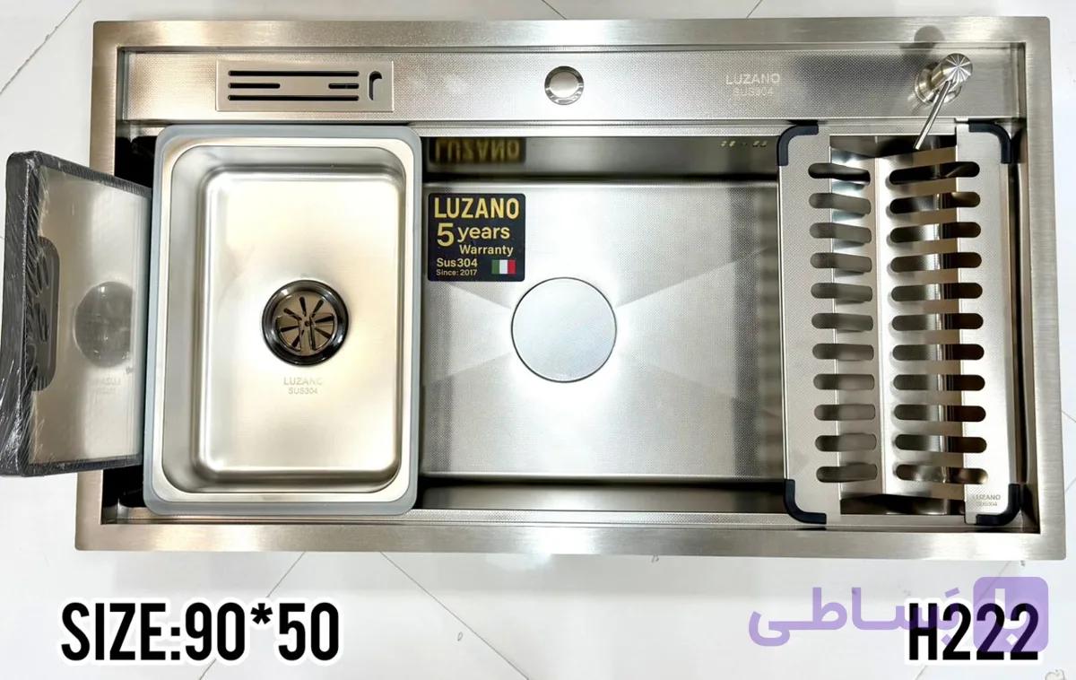 سینک باکسی 50*90 برند لوزانو ایتالیا طلایی 304 ضدخش گریدA — تصویر 1
