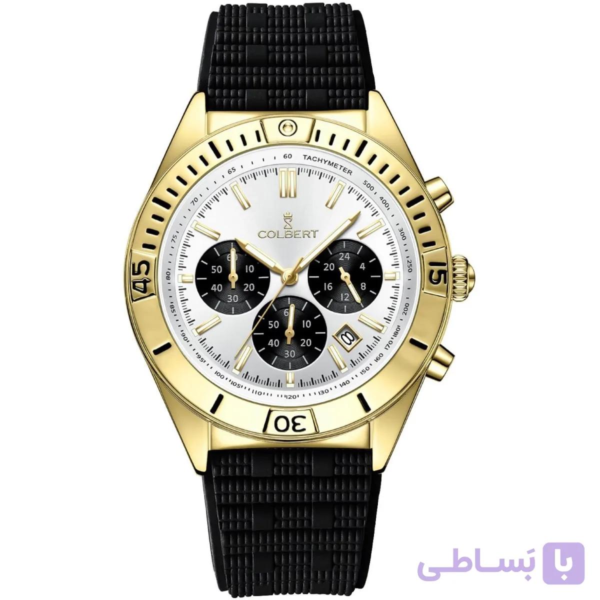 ساعت کلبرت مردانه ژاپنی gold white 351