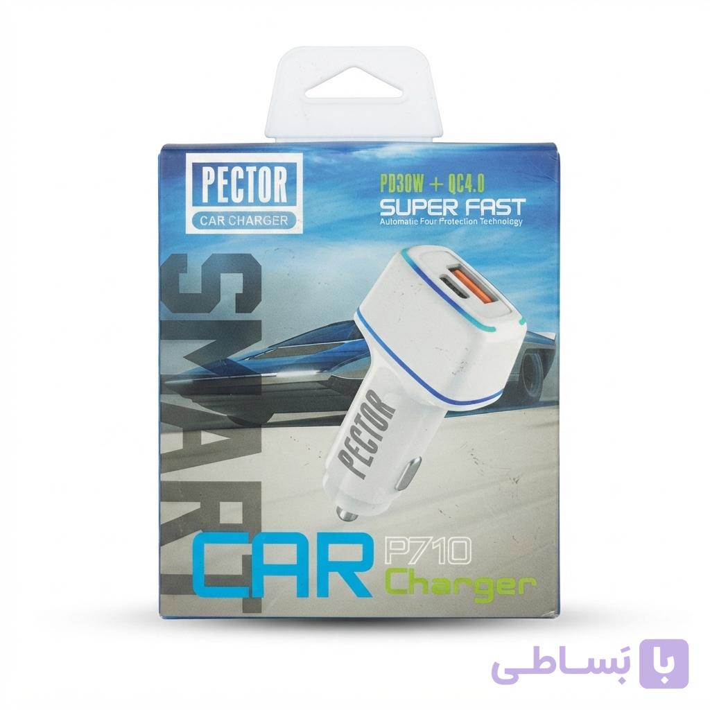 شارژر فندکی دو پورت PD برند PECTOR مدل P710