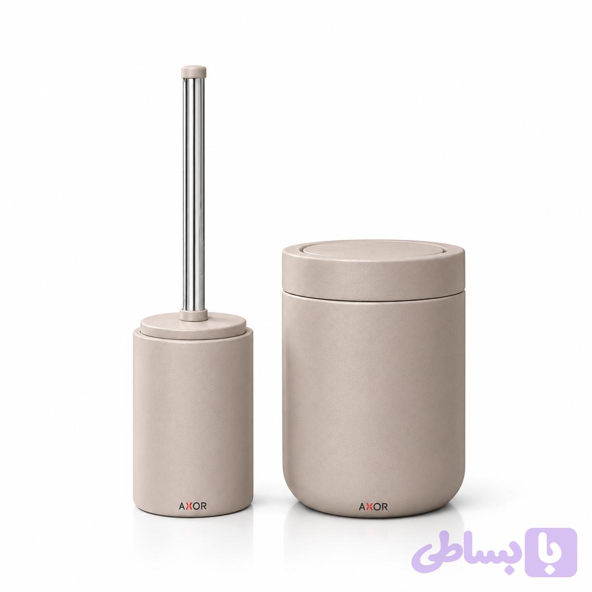 ست سطل و فرچه سنگی AXOR مدل وستا (VESTA) سبز تیره — تصویر 1