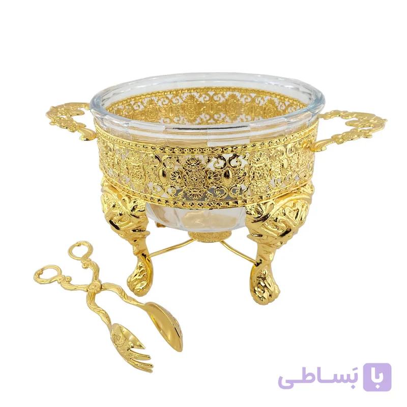 سوفله سالاد خوری مدل پیوترکینگ به همراه انبر فلز آبکاری فورتیک