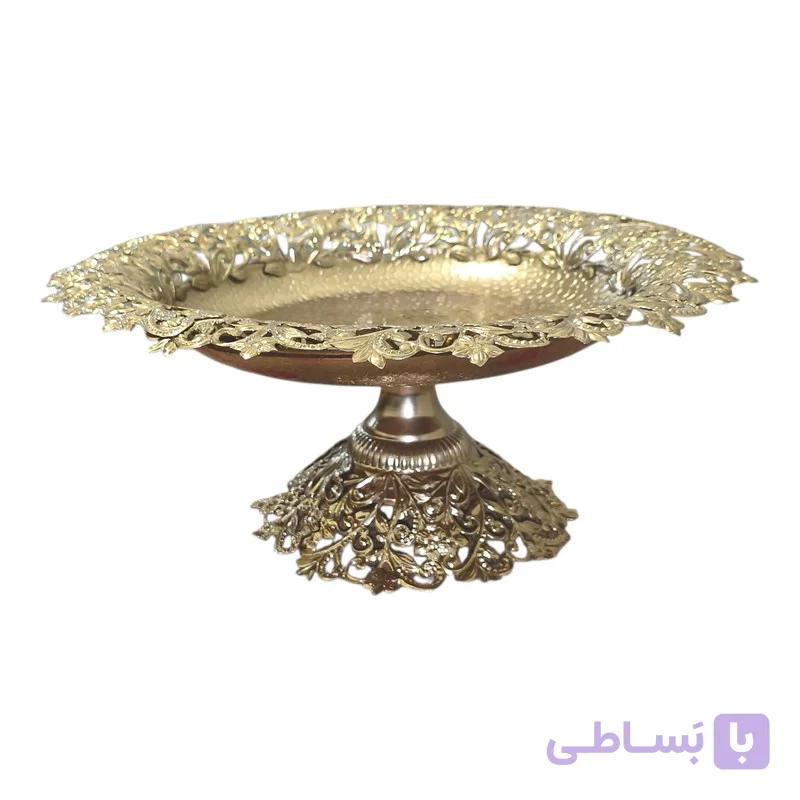 شیرینی خوری مدل سلطنتی کف آیینه ای فلز آبکاری فورتیک