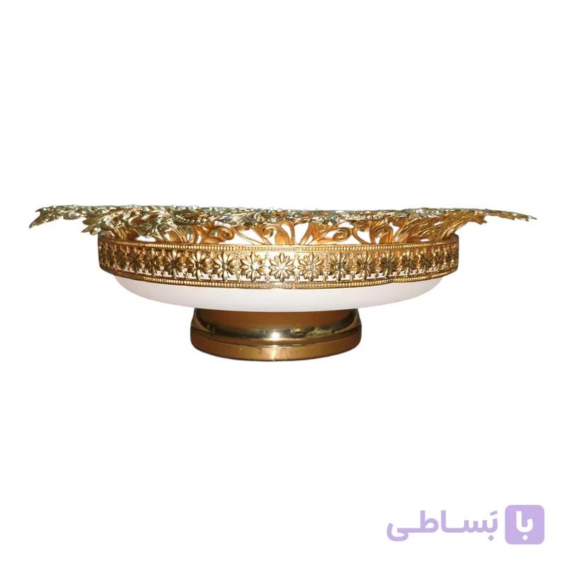 شیرینی خوری مدل سلطنتی فلز آبکاری فورتیک پایه کوتاه بزرگ