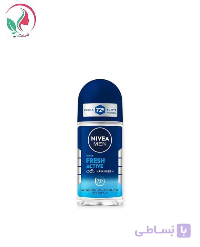مام رول مردانه ضدتعریق 72 ساعته نیوآ NIVEA مدل فرش اکتیو حجم 50 میل