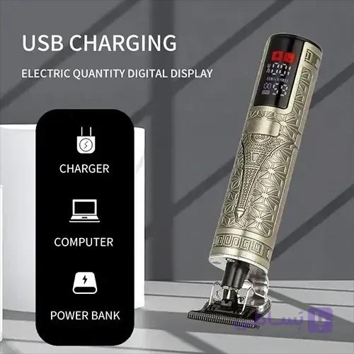 ماشین اصلاح خط زن حرفه‌ای دی اس پی DSP 91009 صفر زن بی‌سیم قابل شارژ، تیغه استیل ضد زنگ، موتور پرقدرت 7500RPM