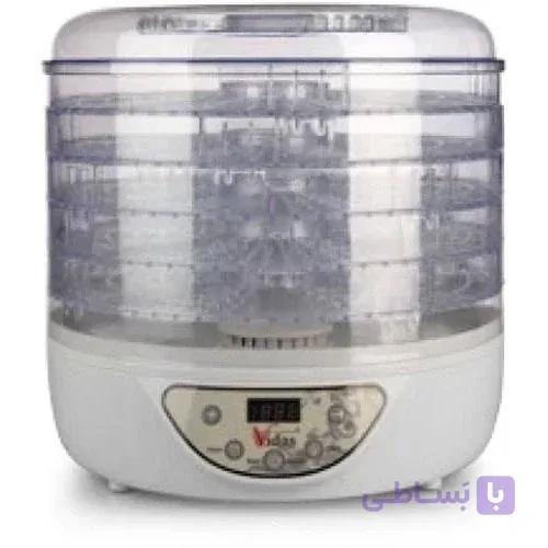 میوه و سبزی خشک‌کن ویداس مدل VIR-5121 دیجیتالی 5 طبقه، توان 400 وات، نمایشگر LED، تنظیم دما 35 تا 70 درجه، 24 ماه ضمانت