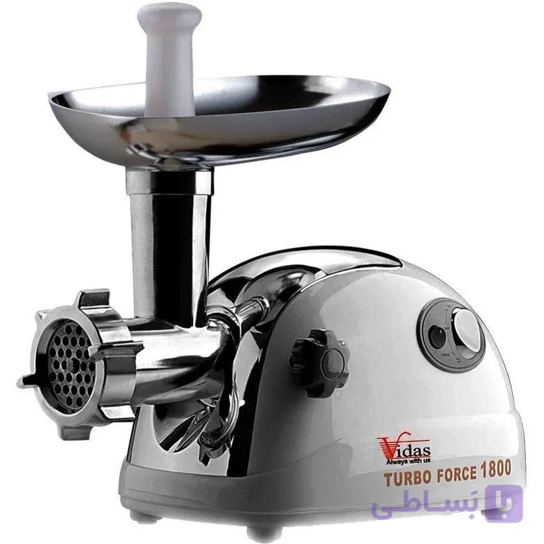 چرخ گوشت ویداس مدل VIR-3505 توان 1800 وات 2 سرعته سوسیس‌ساز و کبه‌ساز