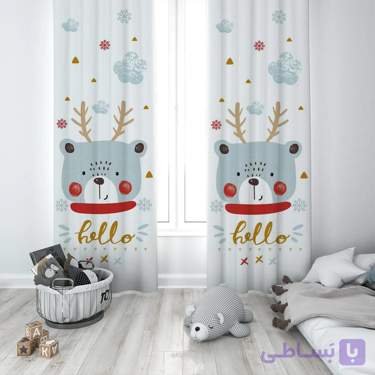 پرده پانچی مدل خرس کریسمس 246