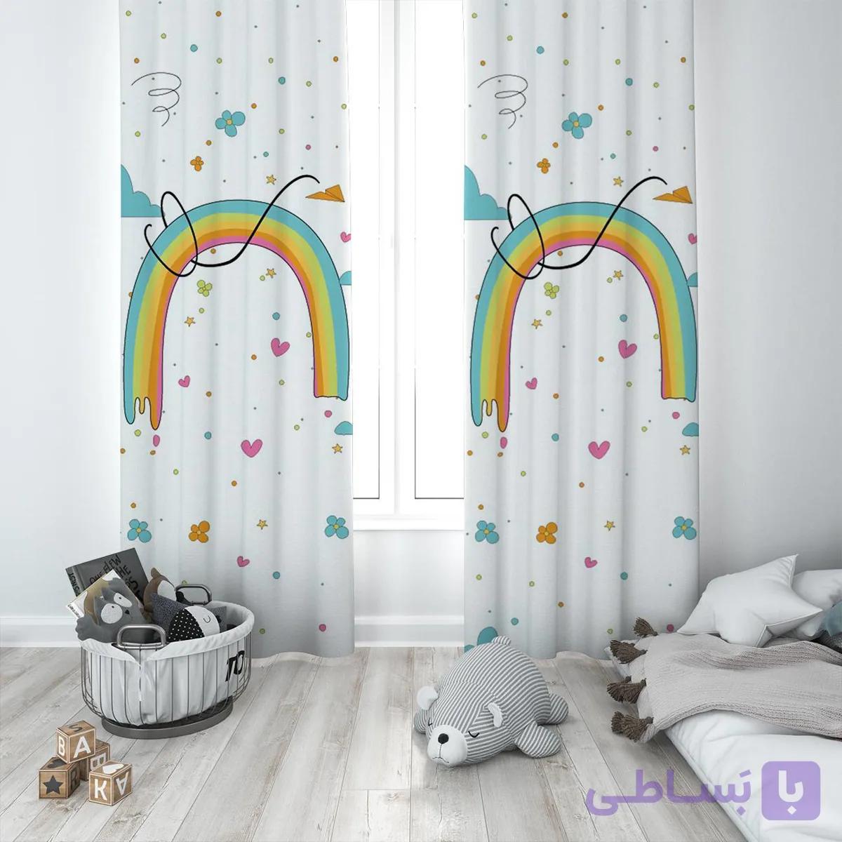 پرده پانچی مدل رنگین کمان 236