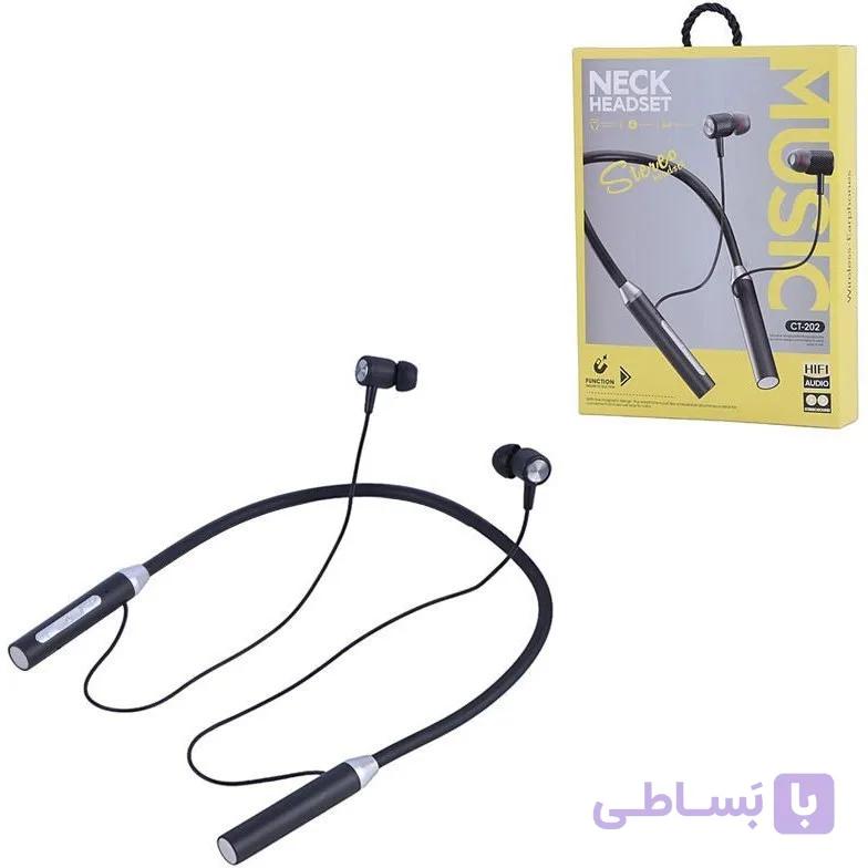 هندزفری بلوتوثی گردنی مدل CT-202 (رنگ مشکی)