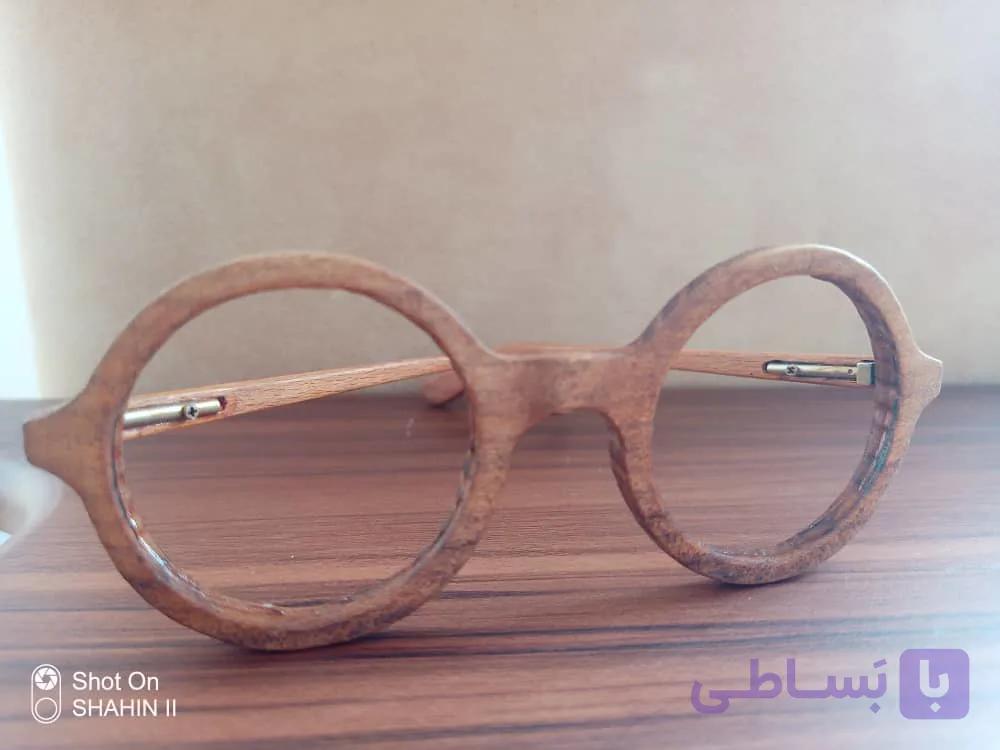 فریم عینک چوبی طرح گرد — تصویر 1