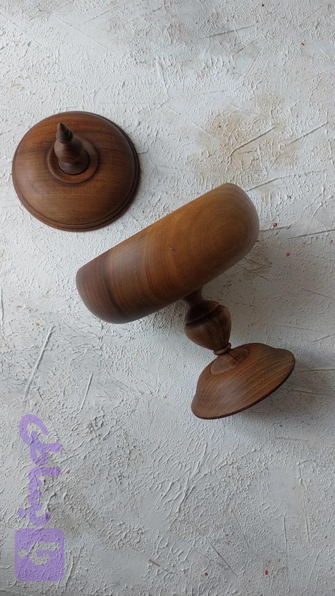 شکلاتخوری پایه دار خراطی چوبی