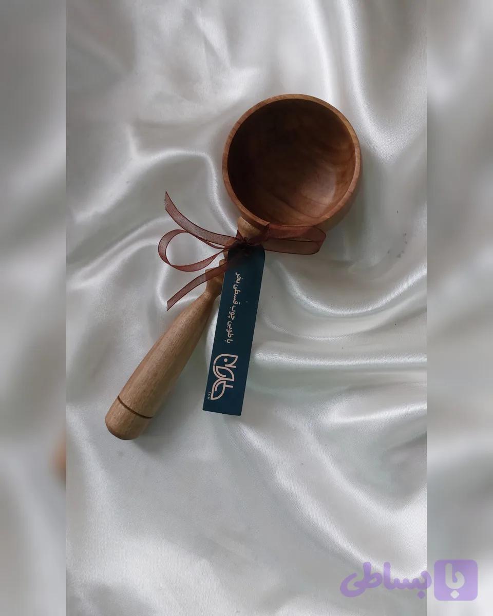 قاشق چوبی دست ساز سرو آجیل و تنقلات