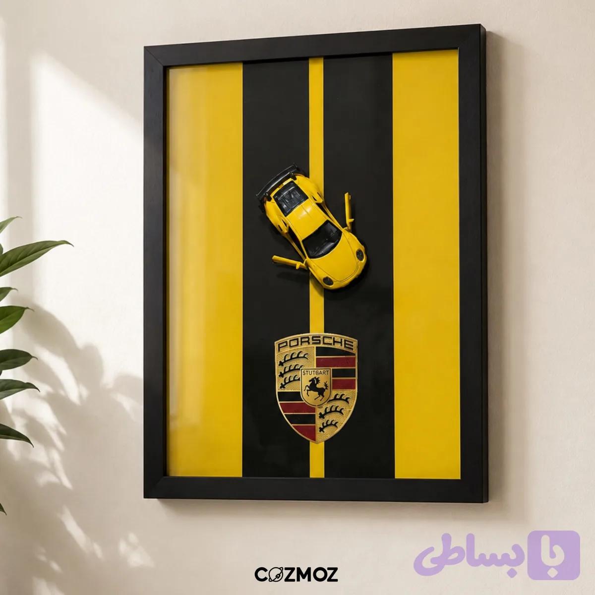 تابلو ماشین پروشه زرد | Porsche yellow — تصویر 1