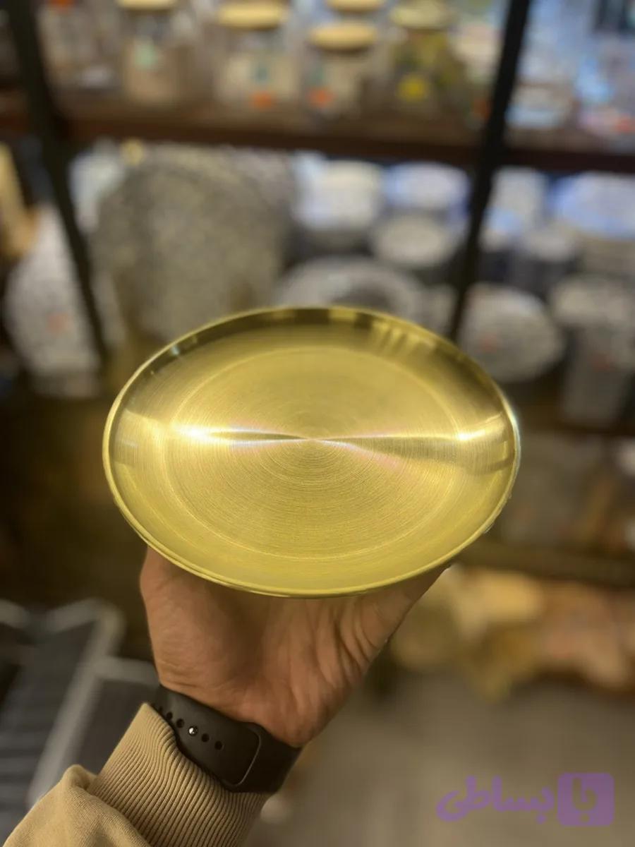 پیش دستی سرو استیل طلایی