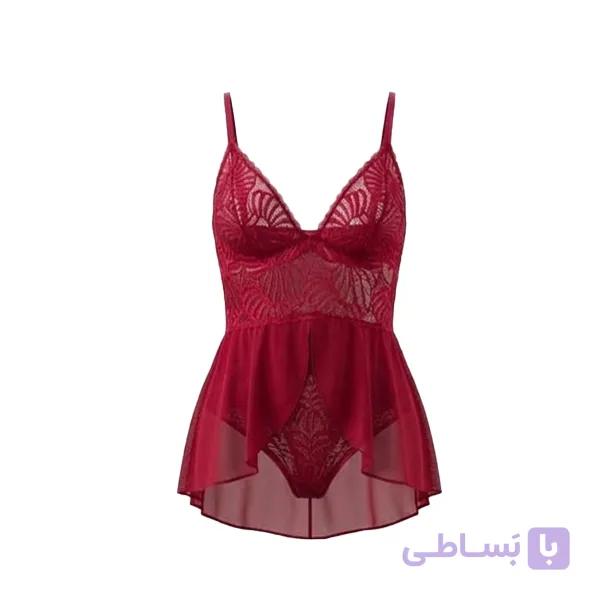 لباسخواب بدون فنر طرح بادی نسکافه ای ویولت کد 6098 — تصویر 1