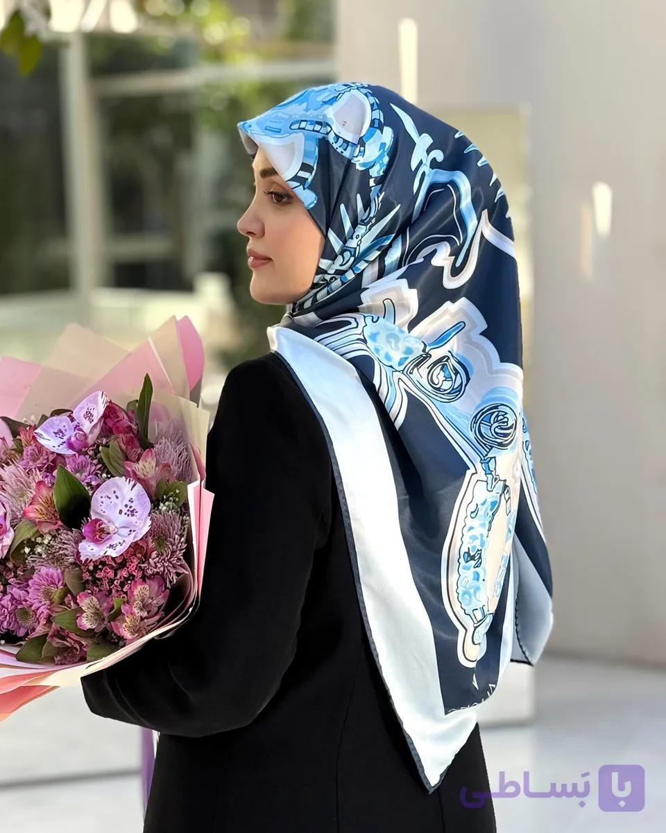 روسری ابریشم قواره بزرگ لاکچری ماریسا | Code10410 — تصویر 1