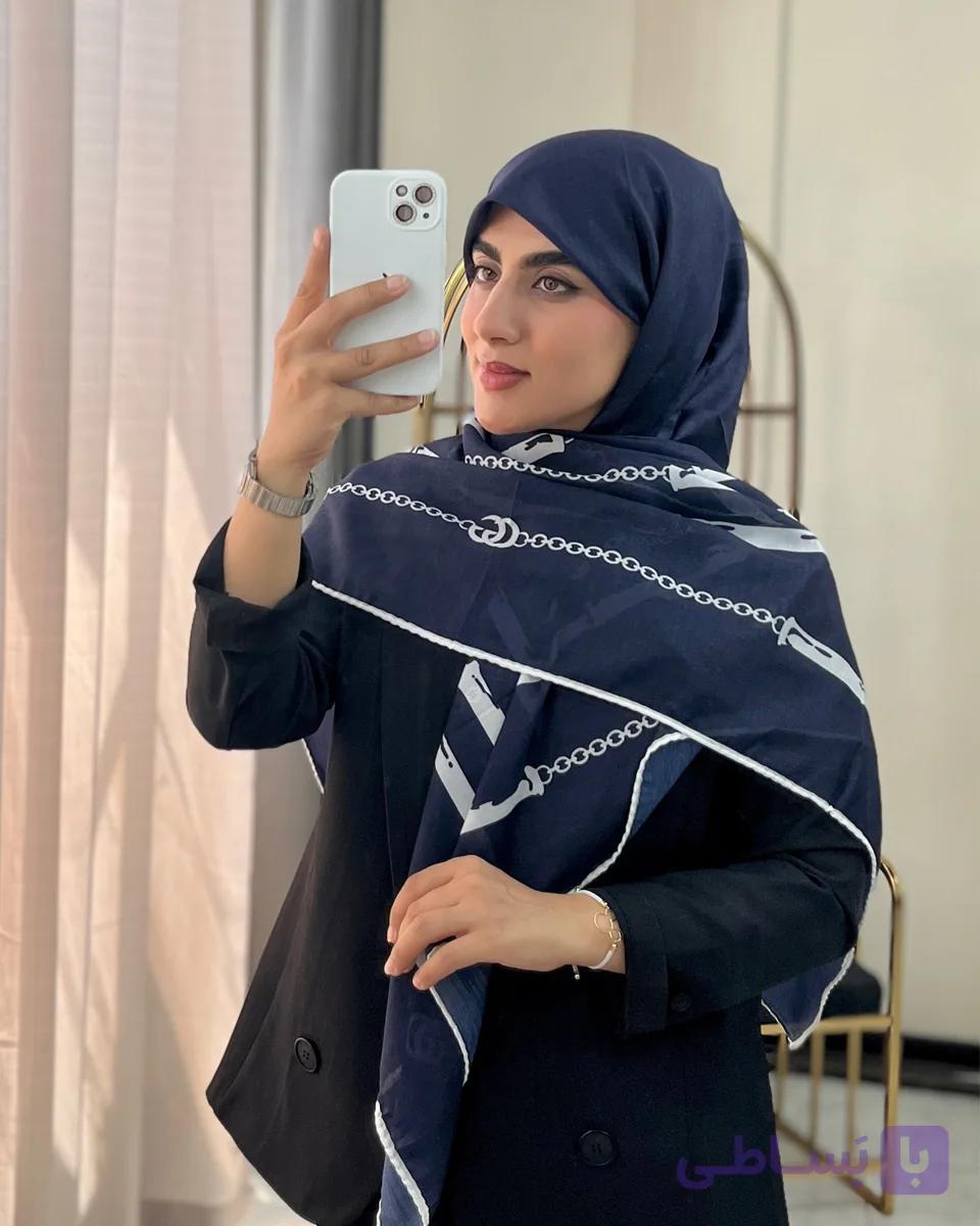 روسری نخی حاشیه زنجیری | Code10475 — تصویر 1