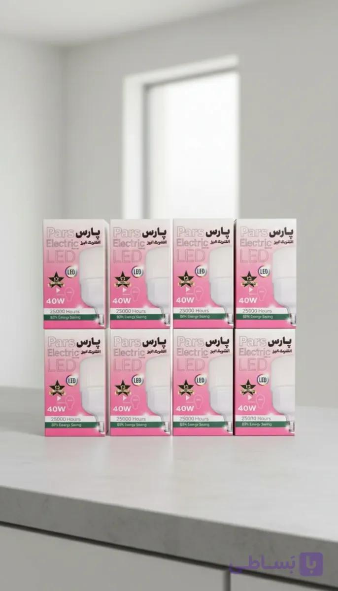 پک 8 عددی لامپ 40 وات پارس الکتریک البرز | نور 3200 لومن، یک‌سال گارانتی شرکتی، کیفیت تضمین‌شده — تصویر 1