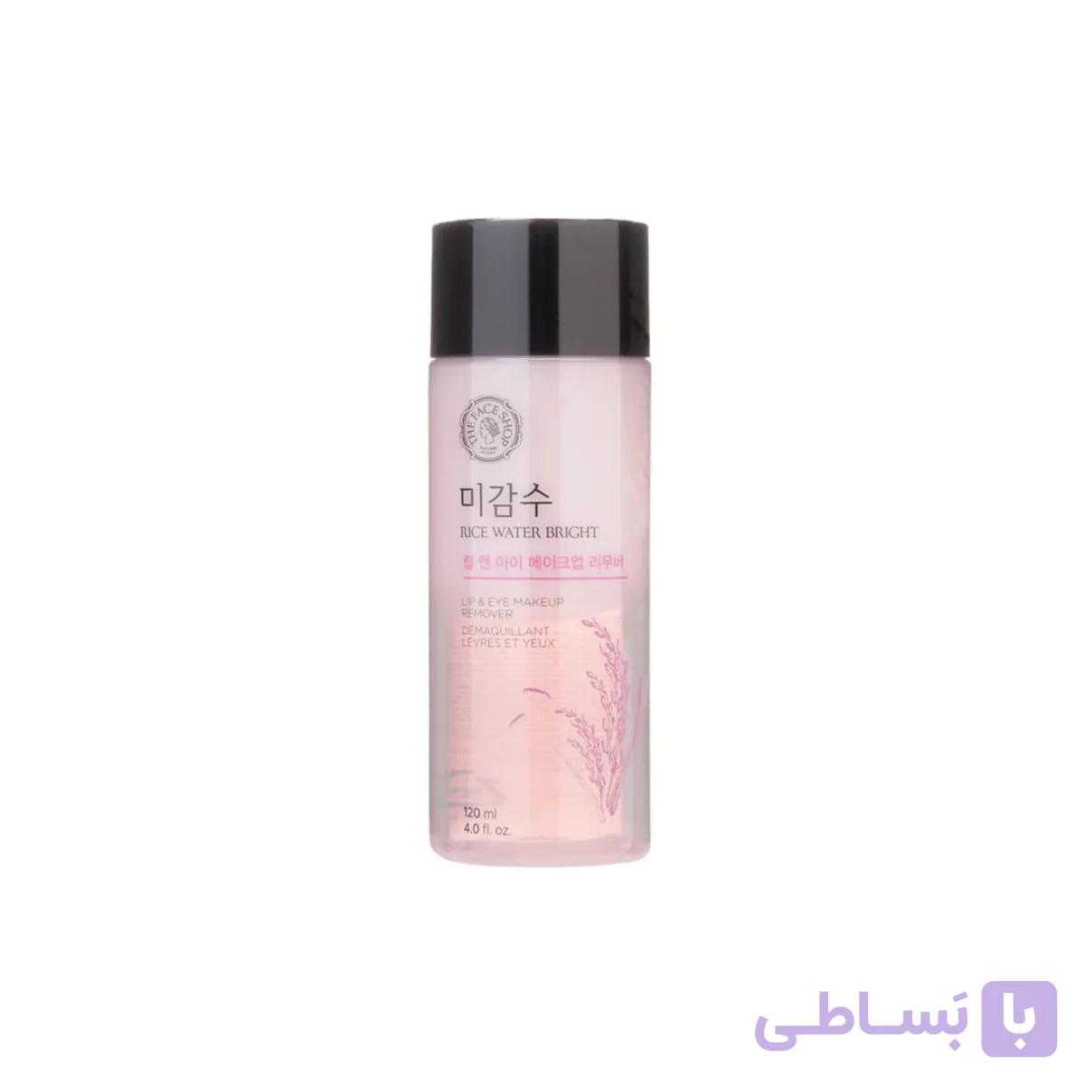پاک کننده آرایش لب و چشم برنج فیس شاپ (Rice water bright lip & eye makeup remover The face shop)
