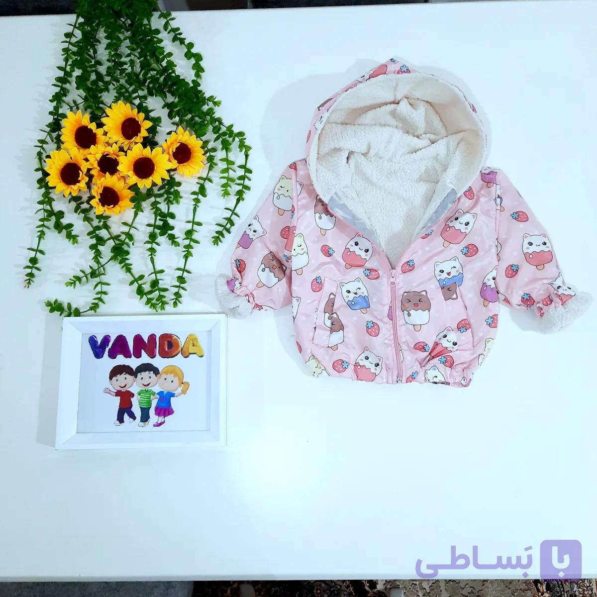 کاپشن دخترانه خزدار شمعی ضدآب سایز۳۵