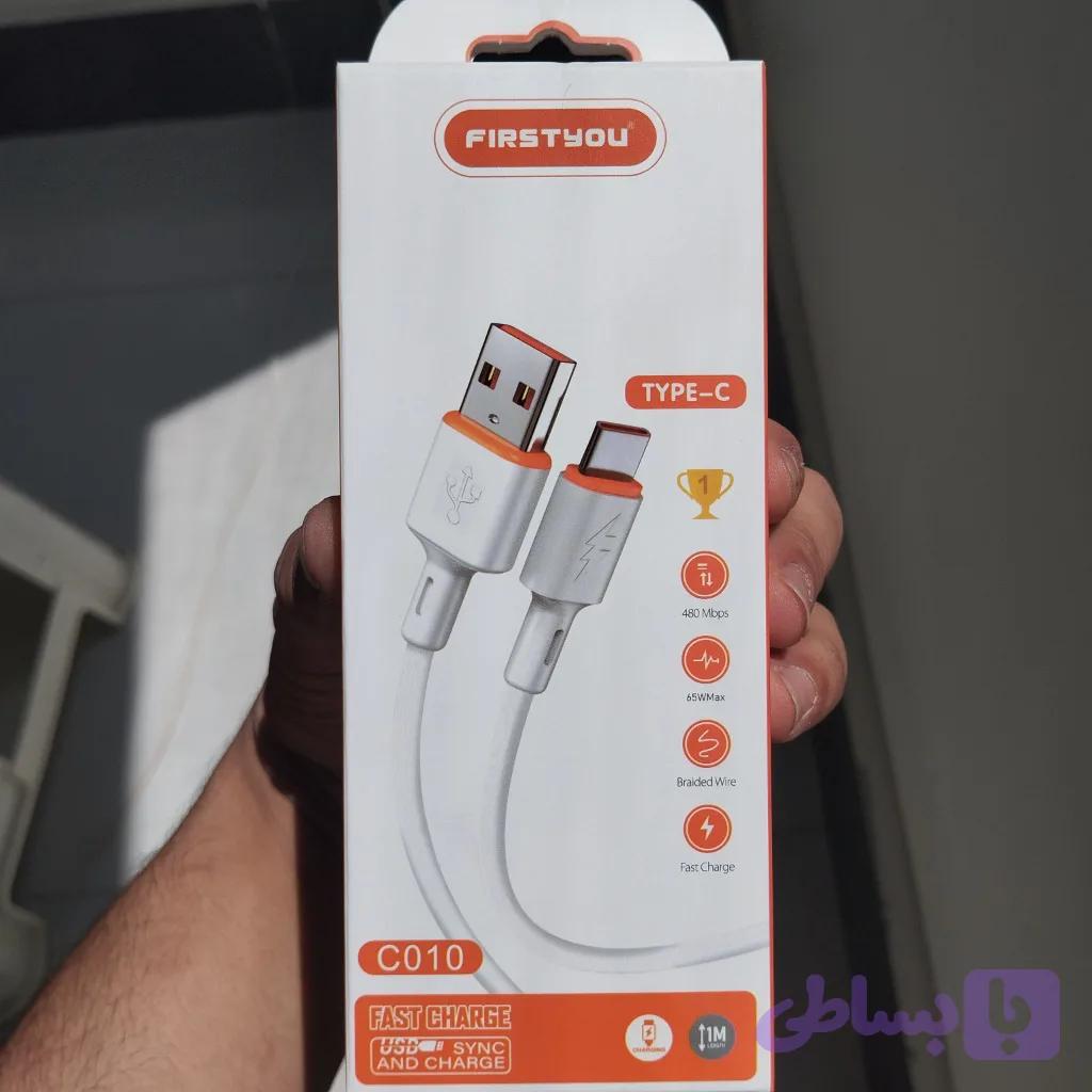 کابل شارژ سریع تایپ سی FIRSTYOU مدل C010 با قابلیت انتقال دیتا و بدنه مقاوم — تصویر 1