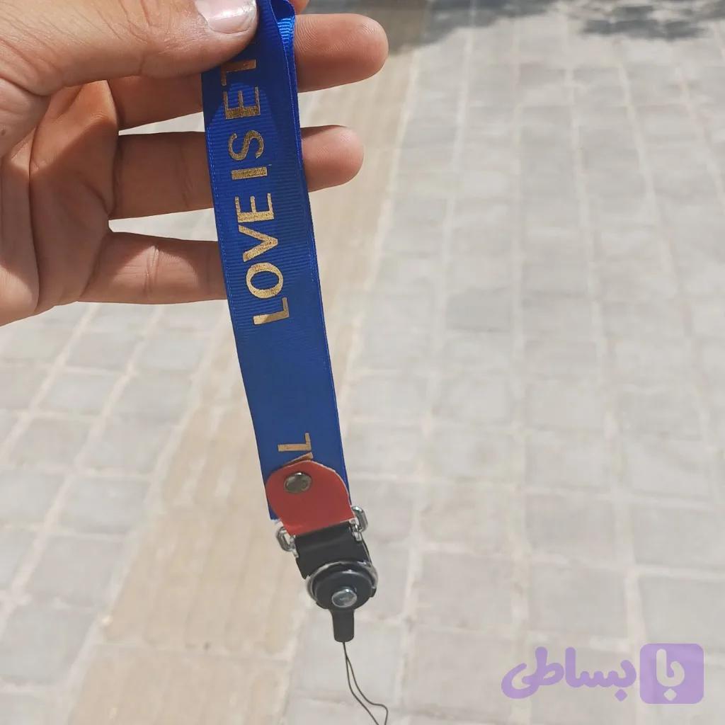 بند آویز موبایل طرح «I LOVE» آبی