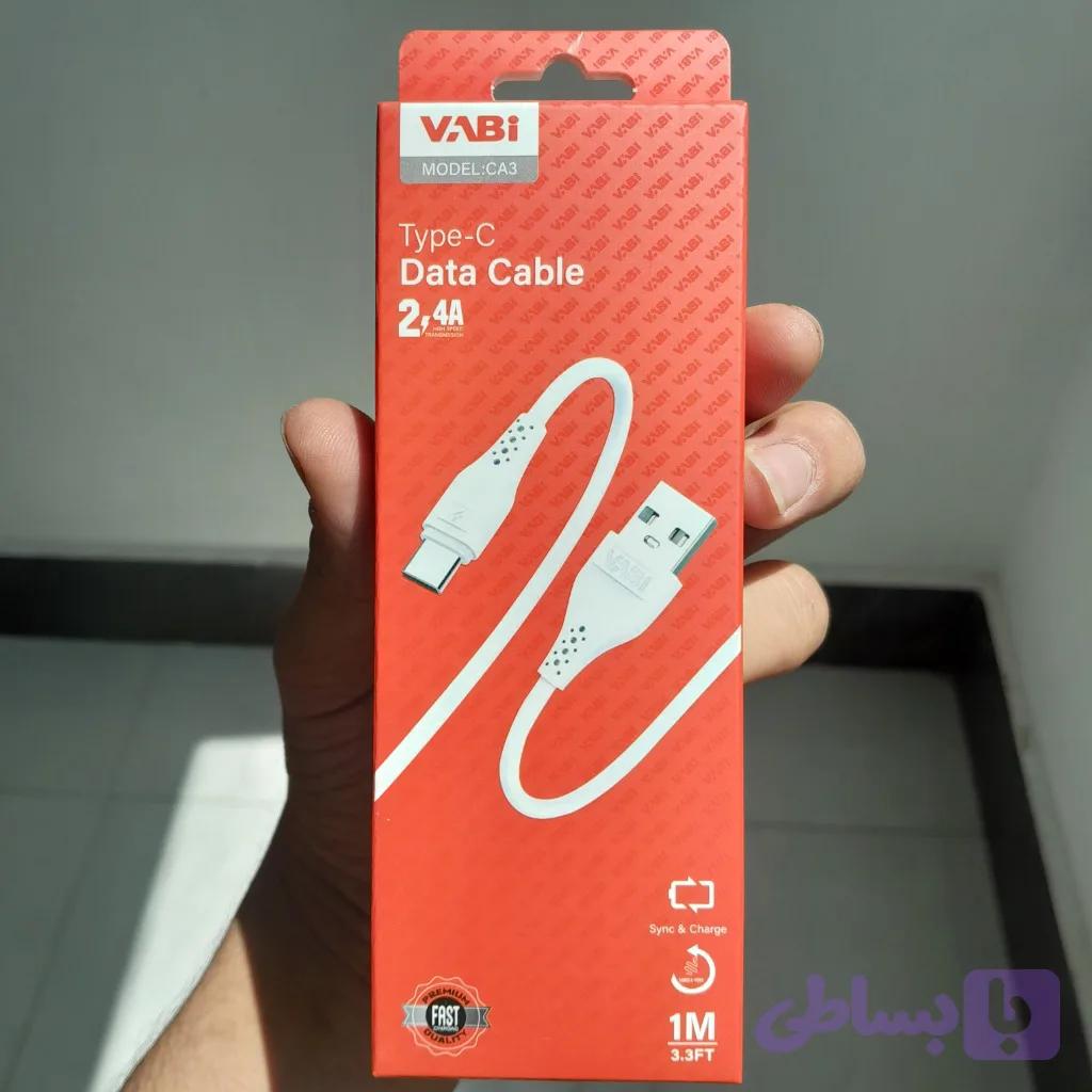 کابل شارژ سریع تایپ سی VABi مدل CA3 جریان 2.4 آمپر با قابلیت انتقال دیتا — تصویر 1