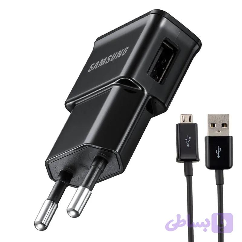 شارژر دیواری سامسونگ با کابل متصل Micro-USB مدل ETA0U10EB — تصویر 1