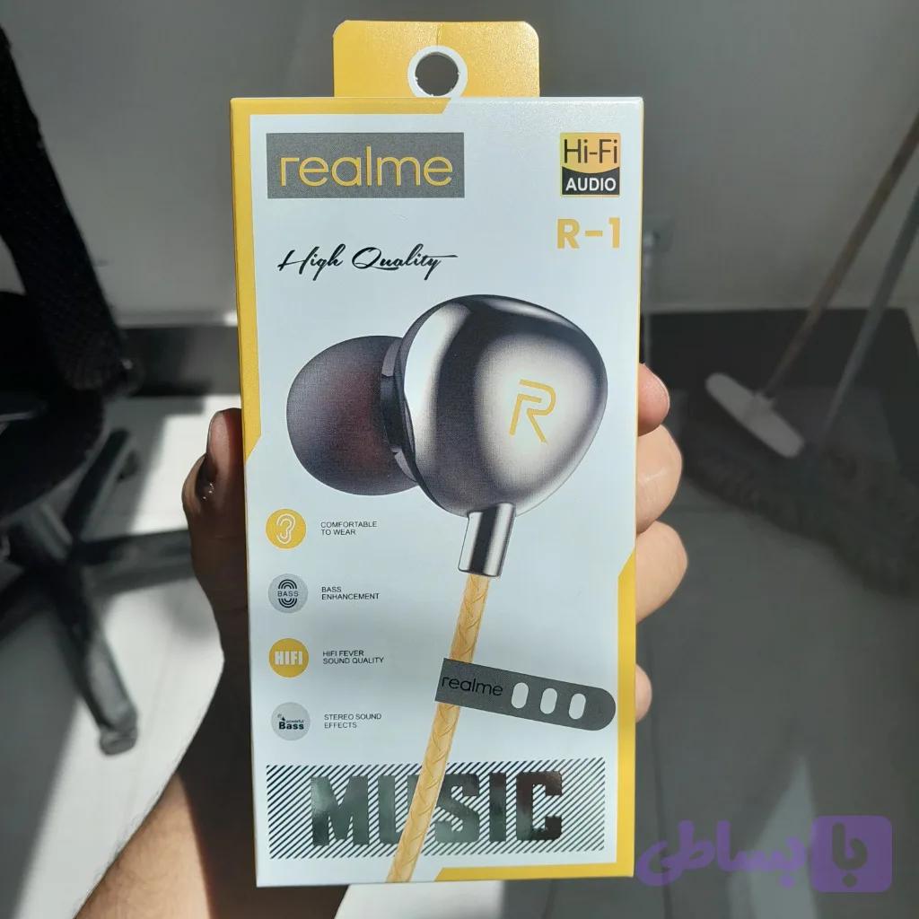 هدفون با سیم ریلمی (realme) مدل R-1 با جک 3.5 میلی‌متری و کابل کنفی زرد — تصویر 1