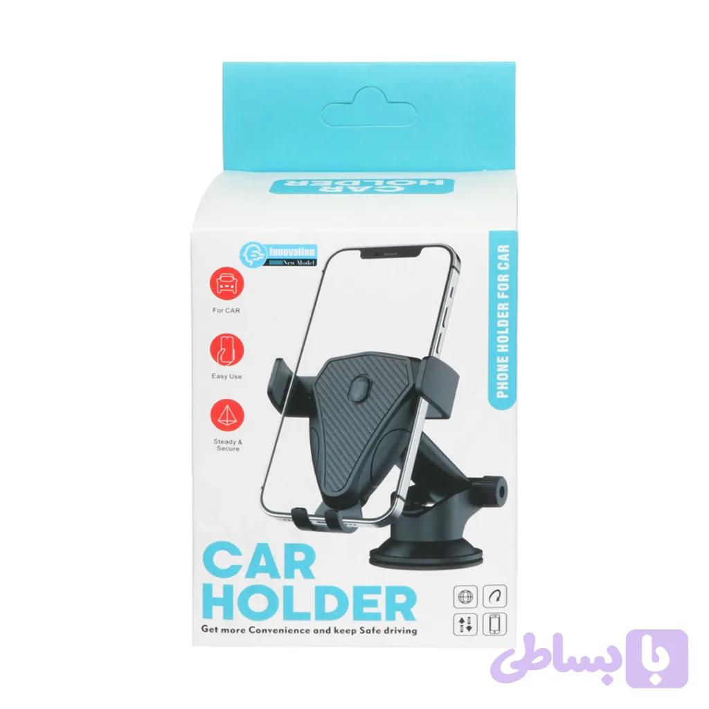 پایه نگهدارنده گوشی موبایل مدل مکنده‌ای طرح فیبر کربن - مناسب داشبورد و شیشه خودرو — تصویر 1