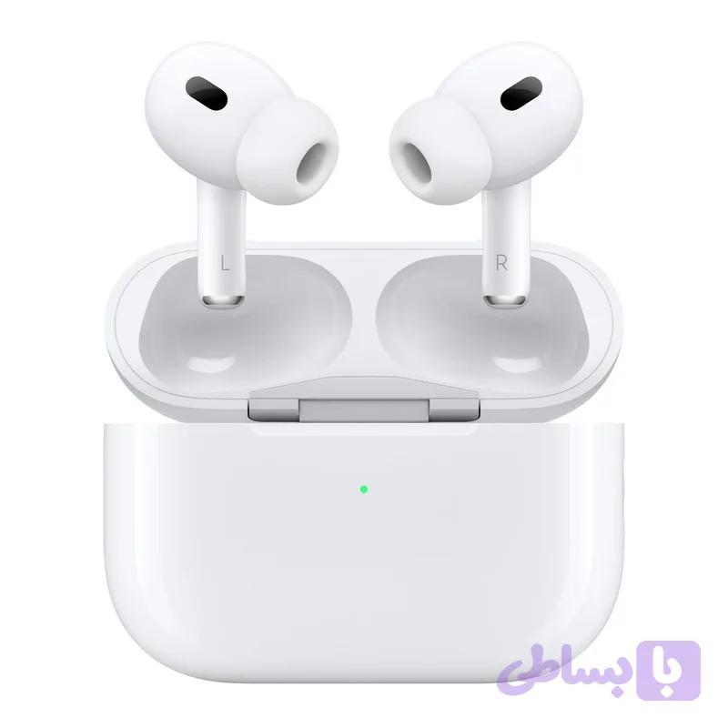 هدفون بلوتوثی اپل مدل AirPods Pro 2nd Generation با نویز کنسلینگ فعال (ANC)، نویز کنسلینگ میکروفون (ENC)، درگاه شارژ USB Type-C — تصویر 1