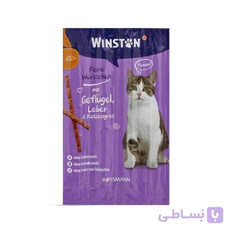 اسنک تشویقی گربه وینستون با طعم مرغ و جگر بسته 5 عددی