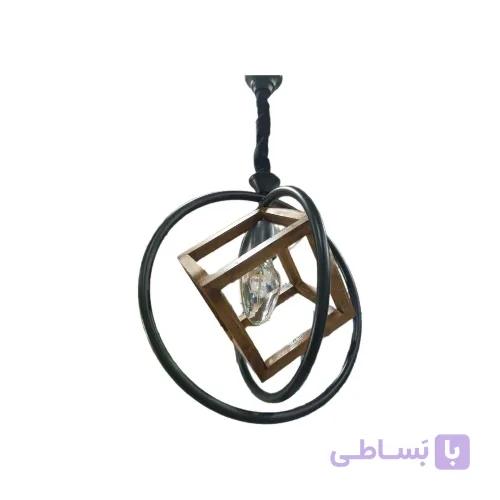 لوستر چوبی مکعب حلقه