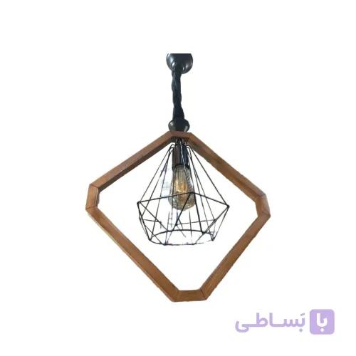 لوستر چوبی مدل الماس — تصویر 1